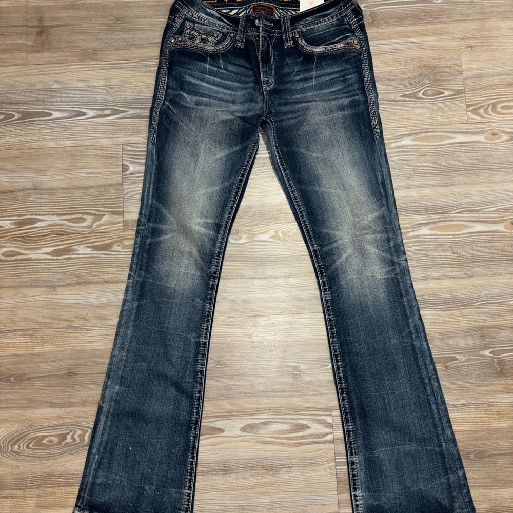 Rock Revival Buckle Women's Dark Blue Boot Cut Jeans